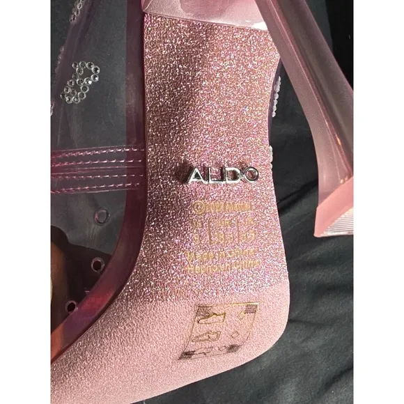 Aldo Women's Pink BARBIE TESSY Bedazzled Pumps Size 8 Heels Shoes Glitter
