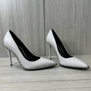 Alexander Wang Elegant White Studded Heels