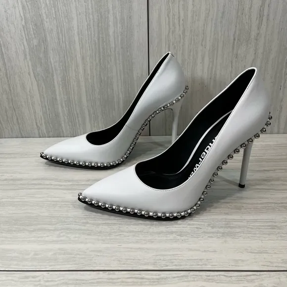 Alexander Wang Elegant White Studded Heels