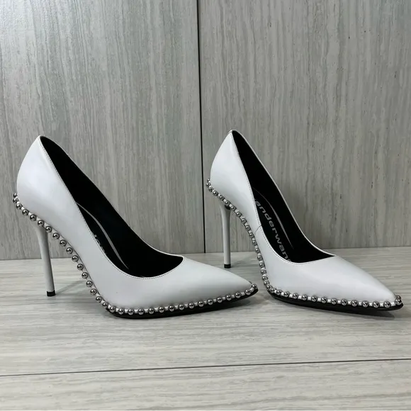 Alexander Wang Elegant White Studded Heels