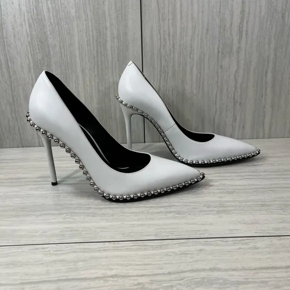 Alexander Wang Elegant White Studded Heels