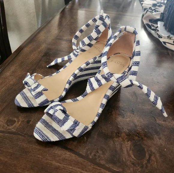 ALEXANDRE BIRMAN Clarita Wedge Striped Sandals Size 41