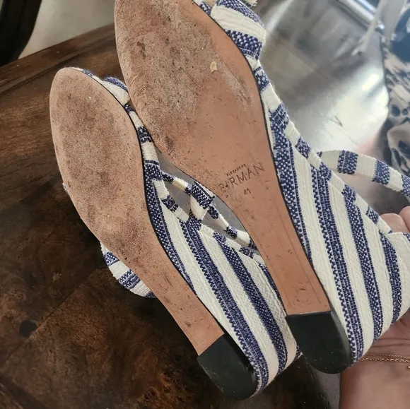 ALEXANDRE BIRMAN Clarita Wedge Striped Sandals Size 41