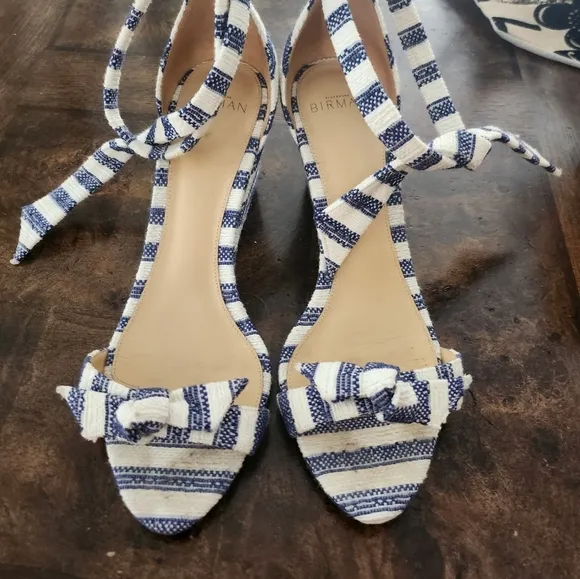 ALEXANDRE BIRMAN Clarita Wedge Striped Sandals Size 41