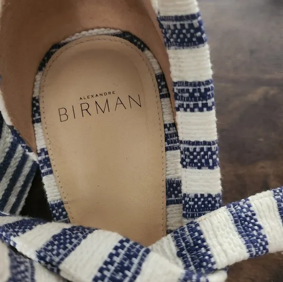 ALEXANDRE BIRMAN Clarita Wedge Striped Sandals Size 41