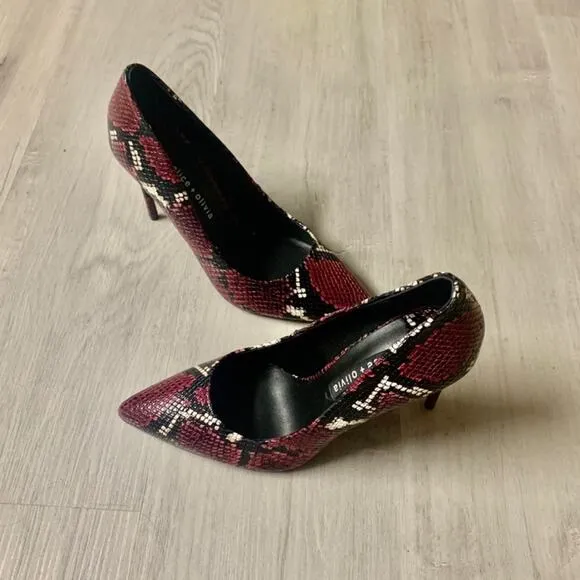 Alice   Olivia Snake Skin Heels- 8,8.5,9