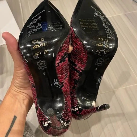 Alice   Olivia Snake Skin Heels- 8,8.5,9