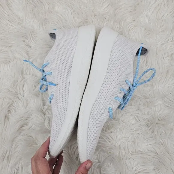 All Birds Tree Runners White Aqua Teal Mesh Men's Size 11 NWOB Athletic Sneaker