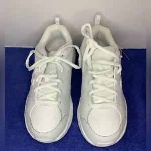 All White Sneakers New Balance Leather Lace School Sneakers Girls Kids Size 3.5