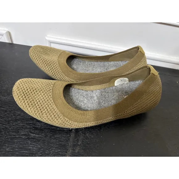 Allbirds Washable Tree Breezers Flats Eco Knit Ballet Wool Olive Womens 7.5W