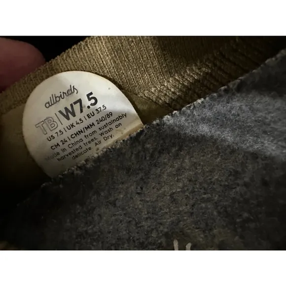 Allbirds Washable Tree Breezers Flats Eco Knit Ballet Wool Olive Womens 7.5W