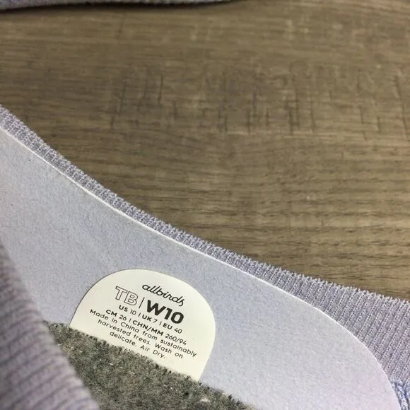 Allbirds Tree Breezers Women's Size 10 Whitecap Blue Slip On Ballet Flats Shoes