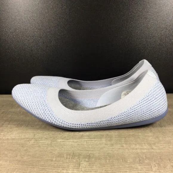 Allbirds Tree Breezers Women's Size 10 Whitecap Blue Slip On Ballet Flats Shoes
