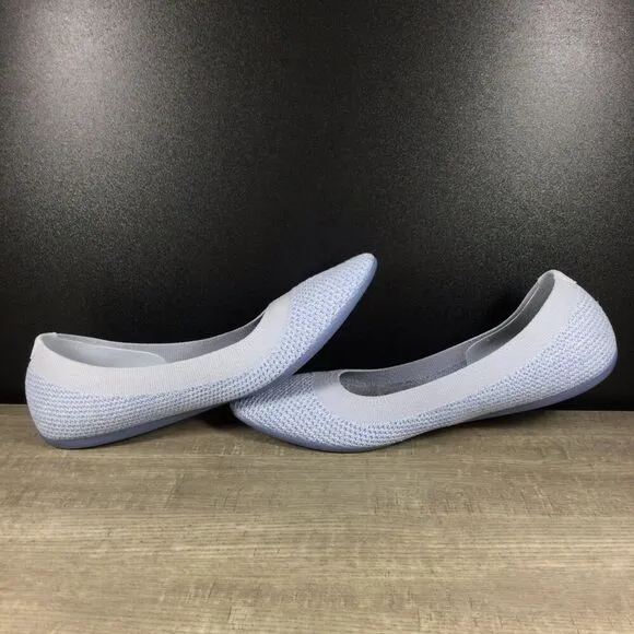 Allbirds Tree Breezers Women's Size 10 Whitecap Blue Slip On Ballet Flats Shoes