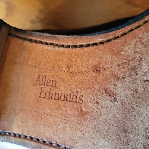 Allen Edmonds 13D Brown Dress Shoes USA Wingtip NATHAN Lace Up Cap Toe