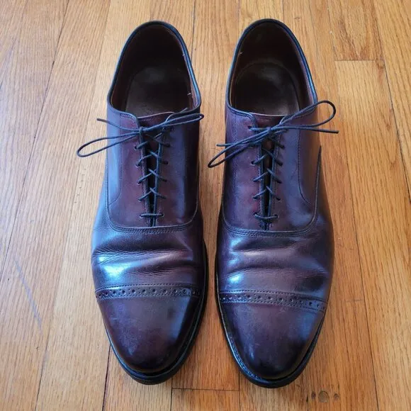 Allen Edmonds 13D Brown Dress Shoes USA Wingtip NATHAN Lace Up Cap Toe