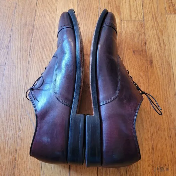 Allen Edmonds 13D Brown Dress Shoes USA Wingtip NATHAN Lace Up Cap Toe