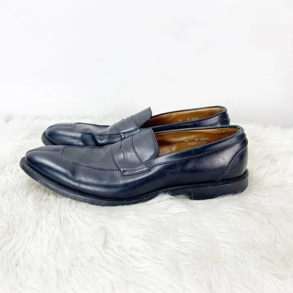 Allen Edmonds  14 B Mens Black Leather Glasgow Penny Loafer Dress Shoes