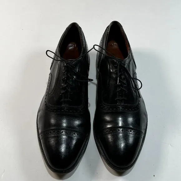 Allen Edmonds Black Cap Toe Leather Dress Shoes Mens 13 D
