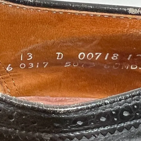 Allen Edmonds Black Cap Toe Leather Dress Shoes Mens 13 D