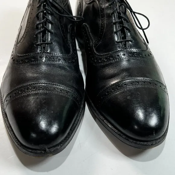 Allen Edmonds Black Cap Toe Leather Dress Shoes Mens 13 D