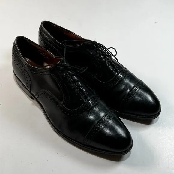 Allen Edmonds Black Cap Toe Leather Dress Shoes Mens 13 D