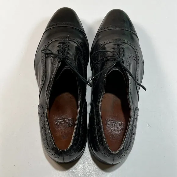 Allen Edmonds Black Cap Toe Leather Dress Shoes Mens 13 D