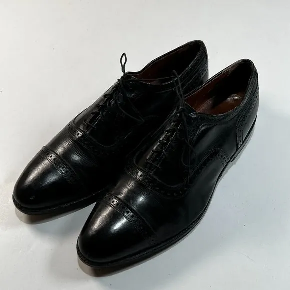 Allen Edmonds Black Cap Toe Leather Dress Shoes Mens 13 D