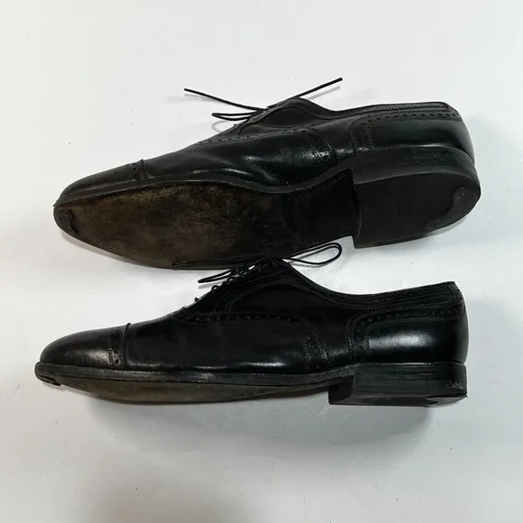 Allen Edmonds Black Cap Toe Leather Dress Shoes Mens 13 D