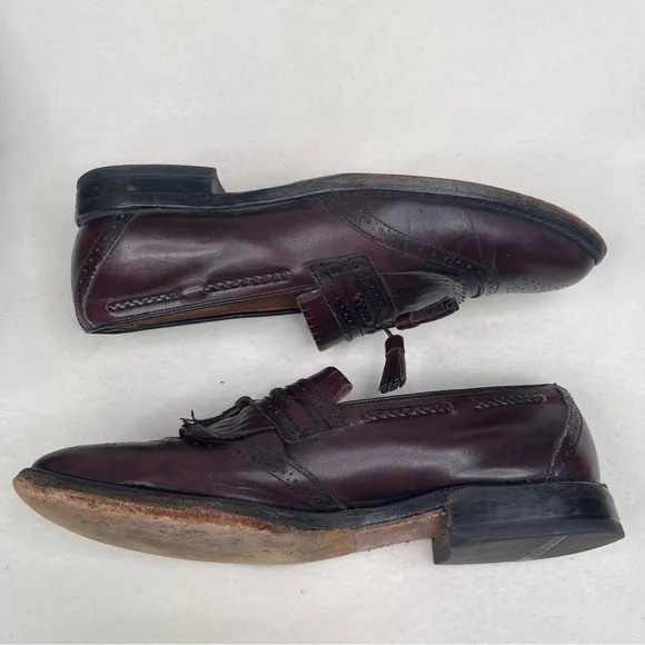 Allen Edmonds Bradenton Tassel Loafers Burgundy Dress Shoes Size 10