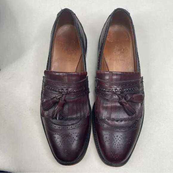 Allen Edmonds Bradenton Tassel Loafers Burgundy Dress Shoes Size 10