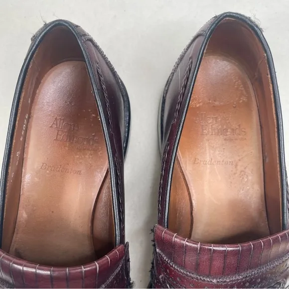 Allen Edmonds Bradenton Tassel Loafers Burgundy Dress Shoes Size 10