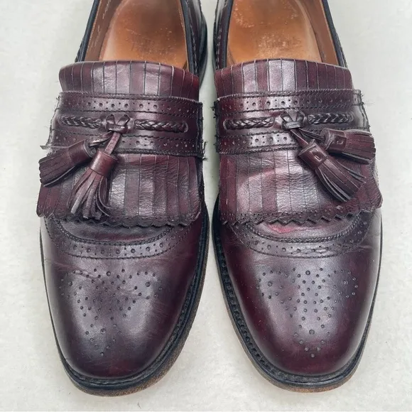 Allen Edmonds Bradenton Tassel Loafers Burgundy Dress Shoes Size 10