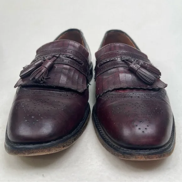 Allen Edmonds Bradenton Tassel Loafers Burgundy Dress Shoes Size 10