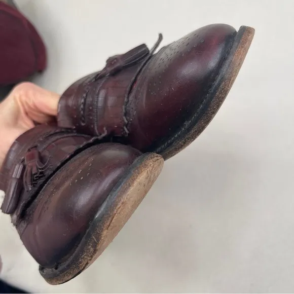 Allen Edmonds Bradenton Tassel Loafers Burgundy Dress Shoes Size 10