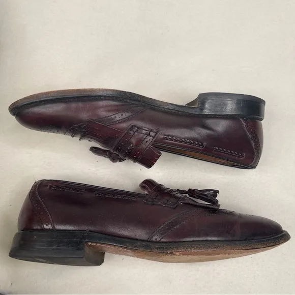 Allen Edmonds Bradenton Tassel Loafers Burgundy Dress Shoes Size 10