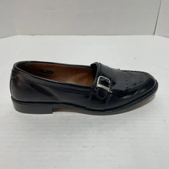 Allen Edmonds Cahill Mens Sz 9.5 D Leather Black Buckle Loafers Dress Shoes