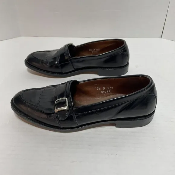 Allen Edmonds Cahill Mens Sz 9.5 D Leather Black Buckle Loafers Dress Shoes
