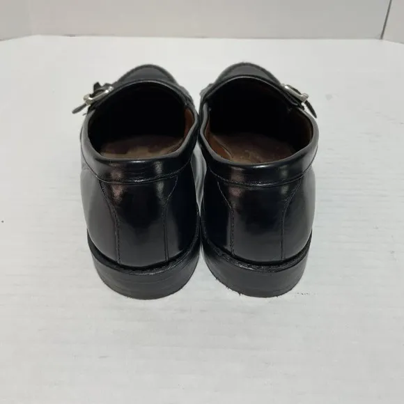 Allen Edmonds Cahill Mens Sz 9.5 D Leather Black Buckle Loafers Dress Shoes
