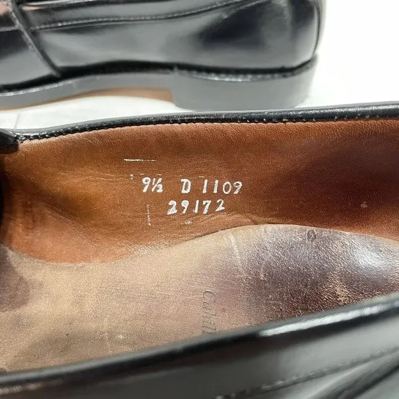 Allen Edmonds Cahill Mens Sz 9.5 D Leather Black Buckle Loafers Dress Shoes