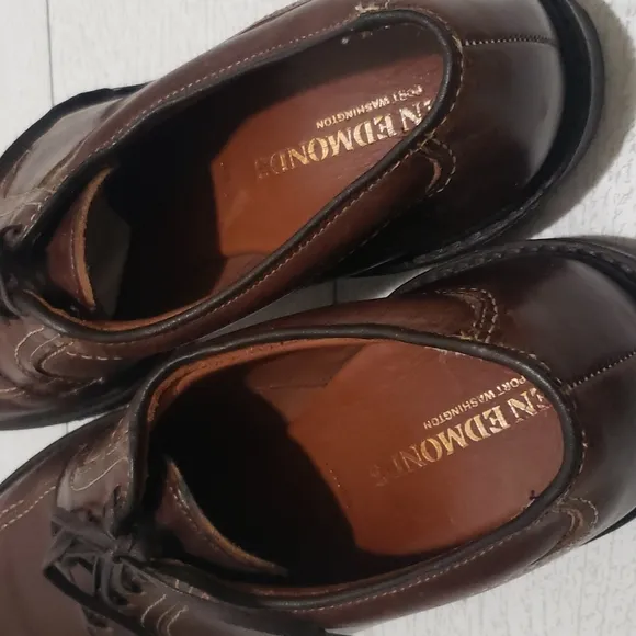 Allen Edmonds  chocolate brown oxfords dress mens shoes size 13