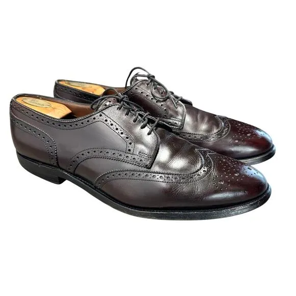 Allen Edmonds Concord Wingtip Oxford Shoes Red Brown Size 12