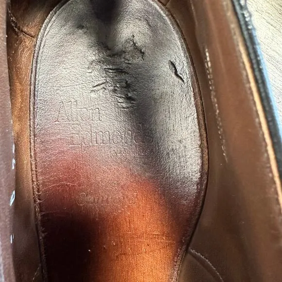 Allen Edmonds Concord Wingtip Oxford Shoes Red Brown Size 12