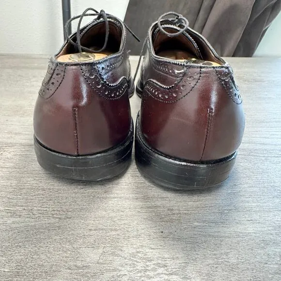 Allen Edmonds Concord Wingtip Oxford Shoes Red Brown Size 12