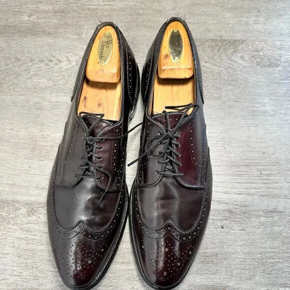 Allen Edmonds Concord Wingtip Oxford Shoes Red Brown Size 12
