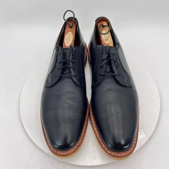 Allen Edmonds Cove Drive Men Size 10.5D Black Leather Plain Toe Derby Dress Shoe