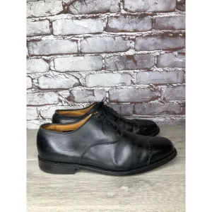 Allen Edmonds Dryden Black Leather Cap Toe Oxfords Brogue Shoes Men Sz 10E US/43