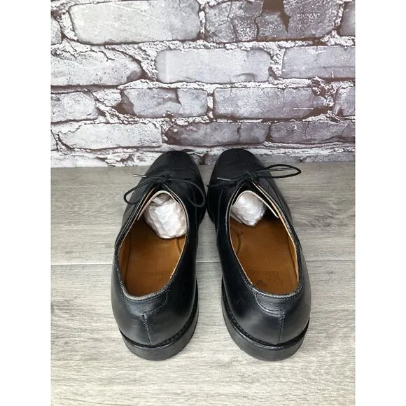 Allen Edmonds Dryden Black Leather Cap Toe Oxfords Brogue Shoes Men Sz 10E US/43