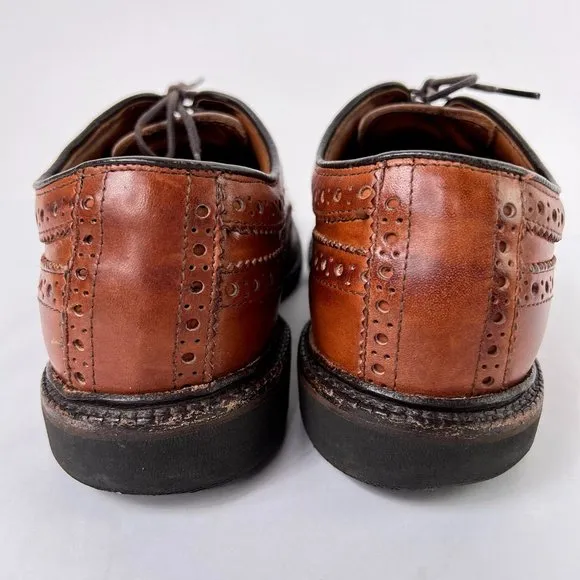 Allen Edmonds Fenway Brown Leather Wingtip Lace Up Oxford Dress Shoes Mens 9.5 D
