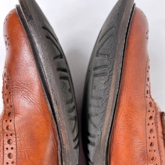 Allen Edmonds Fenway Brown Leather Wingtip Lace Up Oxford Dress Shoes Mens 9.5 D